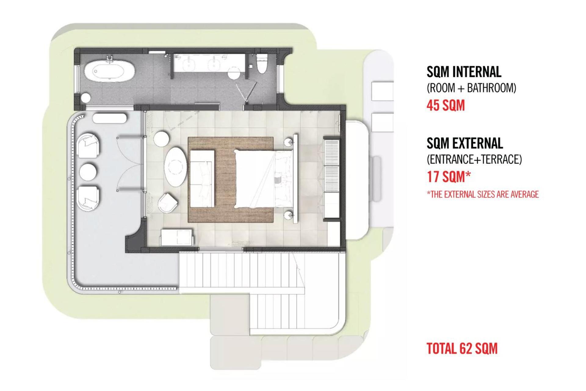 The Standard, Hua Hin 호텔 외부 사진 Floorplan of a micro apartment